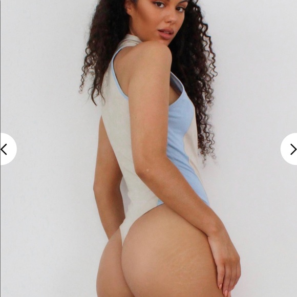 Playboy Stone Colorblock Zip Through Bodysuit - Picture 4 of 5